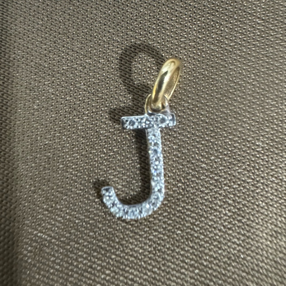 14K Gold Initial “J” with diamonds